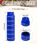 Two Pack Aluminum Alloy Bike Pegs For Three Eighths Inch Axles Anti Skid Foot Pegs For Front Or Rear Use, Durable Navy Blue