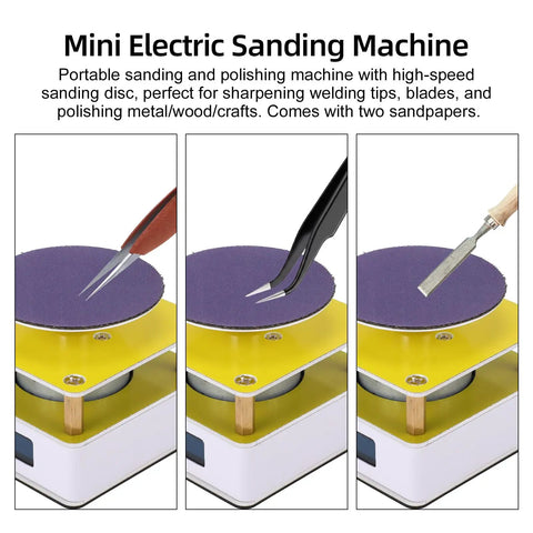 Heavy Duty Mini Disc Sander Runs Butter Smooth At 10000 Rpm Adjustable Bench Grinder For Wood And Metal With Two Sanding Pads in use.