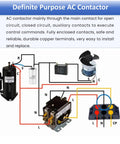 Diagram of One Pole Twenty Four Volt AC Contactor for heat pumps and condensers, showing connections to components.