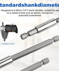 Heavy Duty Magnetic Drill Bit Extension Holder 12 Pack With 2 4 6 And 12 Inch Shafts For Tight Spots Cordless Drills showing 6.35mm (1/4") shank diameter.