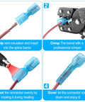 Steps for using 100 Pack Waterproof Heat Shrink Female Spade Connectors 16 To 14 AWG Quick Disconnect Crimp Insulated
