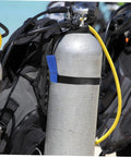Neoprene Scuba Tank Belt With Secure Hold For Dive Gear Grab And Go Comfort, strap securing a tank on a dive site.