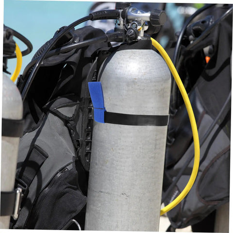 Neoprene Scuba Tank Belt With Secure Hold For Dive Gear Grab And Go Comfort, strap securing a tank on a dive site.