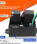 Close-up of Digital Thermostatic Fan Controller Kit for 12V and 24V Cars with visible relay and colored wires.