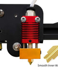 Side view of extruder setup with highlighted smooth inner wall for Eight 0.6mm MK8 Extruder Nozzles for 3D Printers