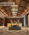 Elegant room with hanging lights demonstrating Slide Dimmer For LED 0 To 10V Power Supplies 1200VA 10A Dimmer 120 277 VAC IP 710 LFZ