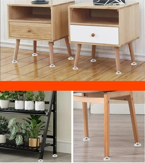 Adjustable Furniture Leveling Feet With Stainless Steel Body And Nylon Base Built To Last Multi Size Set Of 8 12 16 And 20 Pcs Thread Sizes M6 M8 M10 Height Adjustable 15 To 40 Mm Base Diameter 35 Mm Durable Leveling Supports on cabinets and tables
