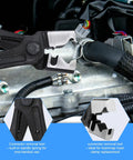 Heavy Duty 11 Piece Electrical Disconnect Pliers And Wire Stripper Kit With Hose Clamp Tool, connector removal tool in use.