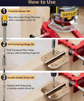 Image showing how to use Adjustable Door Hinge Jig Tool For Router Durable Aluminum Mortise Jig with step-by-step instructions.