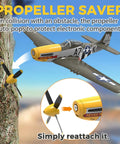 Three Sets Of Four Blade Propellers For 500mm P51 Mustang Brushless RC Plane, Spare Prop Kit With Nose Cone in action