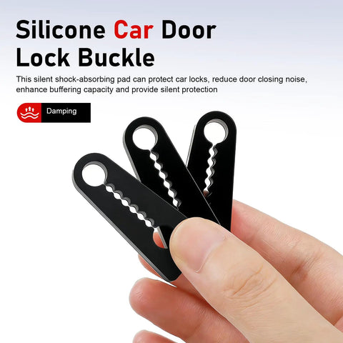 Heavy Duty Silicone Car Door Shock Absorber Pads To Ditch Door Smacks For Smooth Quick Closures Universal Noise Dampening Auto Silencer black buckle close up