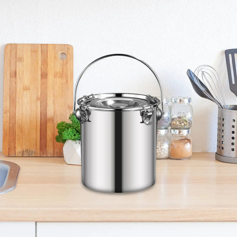 Stainless Steel Sealed Water Bucket And Multipurpose Stockpot For Bar And Kitchen Built Tough Storage Container 20 By 20 Cm