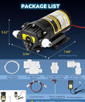 200GPD Booster Pump For RO System Complete Kit With Quick Connect Design And Adjustable High Pressure Switch layout