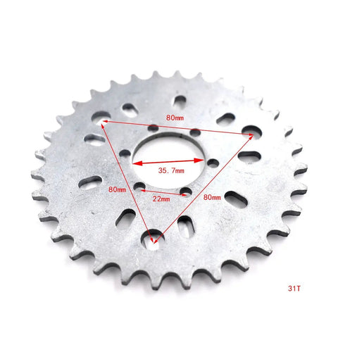 32T Chain Wheel Sprocket For Motorized Bicycle Fit 49cc 50cc 66cc 80cc Gas Bike Rear Sprocket Mount Kit With 9 Hole Sprocket Mount CNC