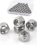 Five Sixteenth By Eighteen Thread Nylon Insert Hex Lock Nuts Made From Three Zero Four Stainless Steel With Plain Finish
