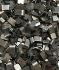 Close-up of 2 lbs J clips used with Heavy Duty J Clip Pliers With 2 Lbs J Clips Forged Steel Construction Comfort Blue Handle