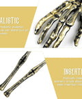 Top view of Golden Skeleton Hands For Halloween Yard Decor 2 Pack Realistic Outdoor Skeleton Hands Stakes 12.6 By 2.8 Inch