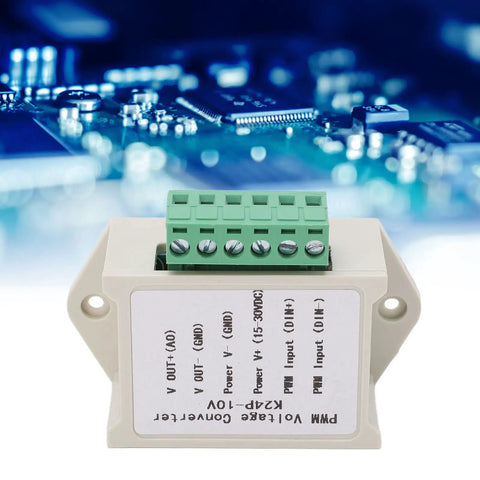 PWM To Voltage Module For Industrial Automation, 0-10V Analog Output, compact design in front of circuitry background