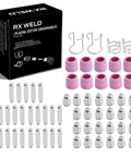 AG60P Plasma Cutter Torch Consumables Kit 64 Pieces Includes Electrodes Nozzles Cups Standoff Guides For SG-55 AG-60 Torches