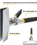 6 Inch Hand Seamer Tool With Straight Jaw Benders for flattening sheet metal, ergonomic handle, 40 steel, close-up side view