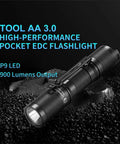 Pocket Sized Super Bright Flashlight Set With Magnetic Tail Cap, 650 Lumens, 5 Modes, Mode Memory, AA Powered, rechargeable battery
