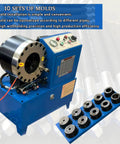 Badass Heavy Duty Electric Hose Crimper And 10 Die Sets 3600 KN Hydraulic Press with 10 molds for custom pipe crimping.