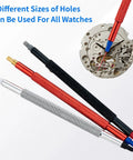 Watch Hands Repair Tool Kit With 5 Precision Hole Pusher Tools for precise watch hand alignment and removal on various wristwatches.