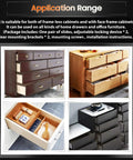 Various cabinets showcasing Undermount Soft Close Drawer Slides Set For Bottom Mounted 9 12 15 18 21 24 Inch Ball Bearing Rails For Cabinets