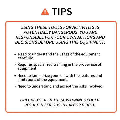 Safety tips and warnings for Beefy Full Body Climbing Harness With CE Certified EN353-1 Rescue Rappelling Gear For Caving And Rock Climbing Heavy Duty Polyester Webbing Stainless Steel Hardware 800 Kg Weight Limit 22 KN Break Strength.