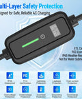 Portable Level 2 EV Charger With Nema 1430 Plug Home Dryer Outlet Hack No Rewiring No Sweat displaying safety features and indicators.