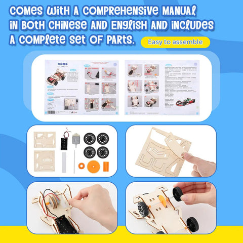 Twelve Sets STEM Kits For Kids Hands On Solar Car Projects Wood Building Mechanical Models Electrical Experiments And DIY Educational Crafts For Beginners Spark Curiosity STEM Learning Gifts, wood parts and wheels