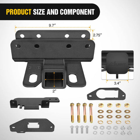 2 Inch Rear Trailer Hitch Receiver Kit For Ford Bronco 2021 Through 2026 2 Door And 4 Door Excludes Bronco Sport components
