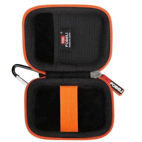 Open Rugged EVA Golf GPS Case For Bushnell Phantom 2 And 3 Slope And Swami KISS 2.0, black interior with orange accents, shockproof design.