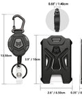 Heavy Duty Retractable Badge Holder With Carabiner Clip And Keychain Reel 31.5 Inch Extendable ID Card Holder For Work dimensions.