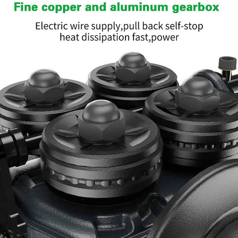 Heavy Duty Cordless Electric Pipe Threader Tool showing fine copper and aluminum gearbox for effective wire supply and heat dissipation.