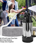 Heavy Duty Submersible Water Pump With 23 Foot Cord, Rock Solid Stainless Steel Build, Slick Operation Transfer Pump for irrigation.