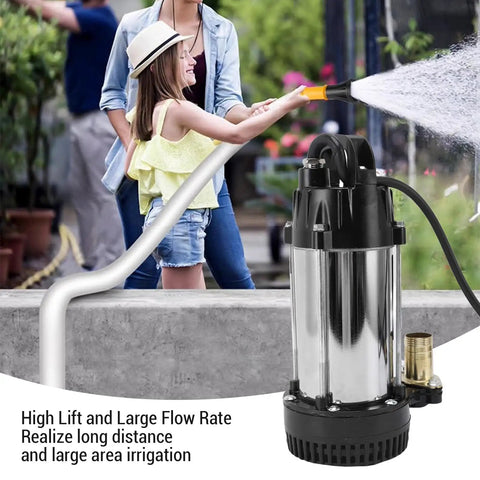 Heavy Duty Submersible Water Pump With 23 Foot Cord, Rock Solid Stainless Steel Build, Slick Operation Transfer Pump for irrigation.