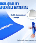 Flexible Oil Funnel For Auto And Industrial Use, Foldable and durable, silica gel and aluminum core, blue, 14.6 inch