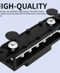 Built Like A Truck 275 Amp Heavy Duty Power Distribution Bus Bar With Six M8 Terminals, black design showcasing screw terminals.