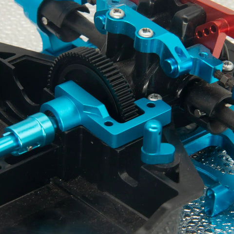 Open Ended Gearbox Aluminum Alloy Spur Gear Covers For Tamiya TT 02 RC Car CNC Machined installed on RC car