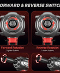 Cordless 1/2 Inch Impact Wrench With 1500 Nm High Torque forward and reverse switch illustration