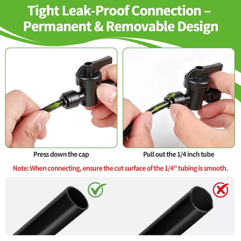 12 Piece Quick Connect Drip Irrigation Shut Off Valve Fittings 1 Quarter Inch Inline Valves demonstration of installation
