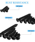 Close-up of 625 Piece Self Tapping Wood Screw Kit With 14 Sizes M2 M3 M4 Phillips Pan Head For Wood Plastic And Soft Metal.