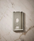DTV Plus Interface Mounting Bracket For Surface Install In Vibrant Brushed Nickel Finish on marble wall