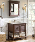 2 Light Plug In Globe Wall Sconce With Smoky Gray Glass Shade And Brass Finish in a cozy bathroom setting