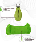 16 Ounce Arborist Throw Weight Bag With Rope Launcher And 150 Feet Throw Line Kit, bright green, pro grade gear