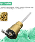 VAV temperature pressure relief valve, 3/4 in NPT female, brass lead-free copper, 150 psi, 4 in temperature probe, CSA listed