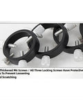 Three Point Astrophotography Guide Rings With Precision Guiding System Pro Grade Lightweight Metal Build, close-up of M6 screws