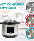 Silicone Sealing Ring 3 Pack For 6 Qt Pressure Cookers Replacement Gasket Compatible With Instant Pot in three colors on cooker