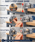 Step-by-step usage guide of Multi Functional Bench Vise With High Carbon Steel Build Mini Adjustable Clamp For DIY Projects